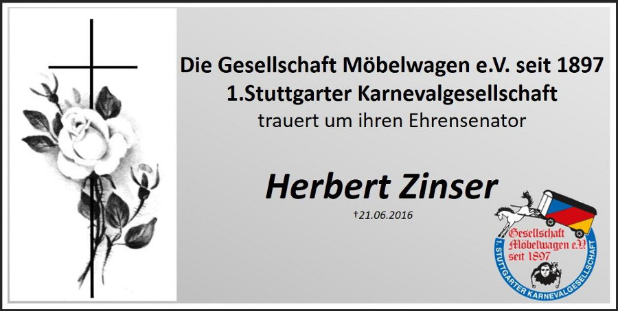 Kondolenz Herbert Zinser